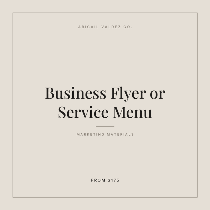 Business Flyer or Service Menu