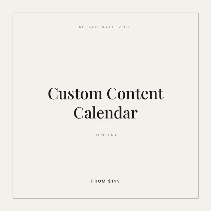 Custom Content Calendar