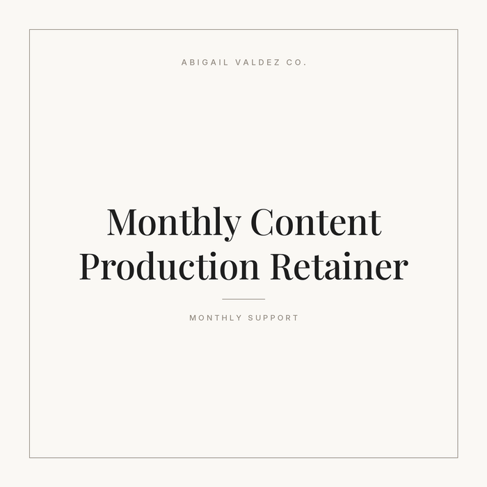 Monthly Content Production Retainer