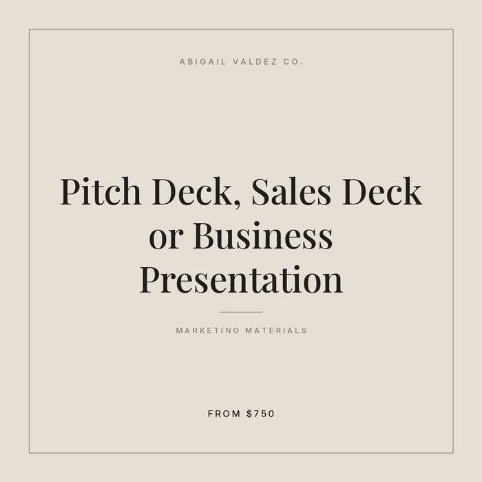 Pitch Deck, Sales Deck or Business Presentation