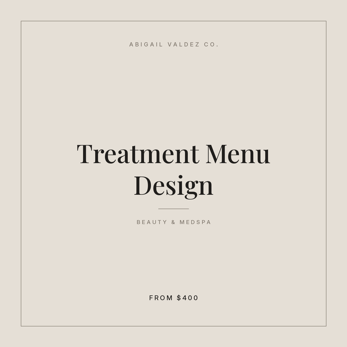 Treatment Menu Design