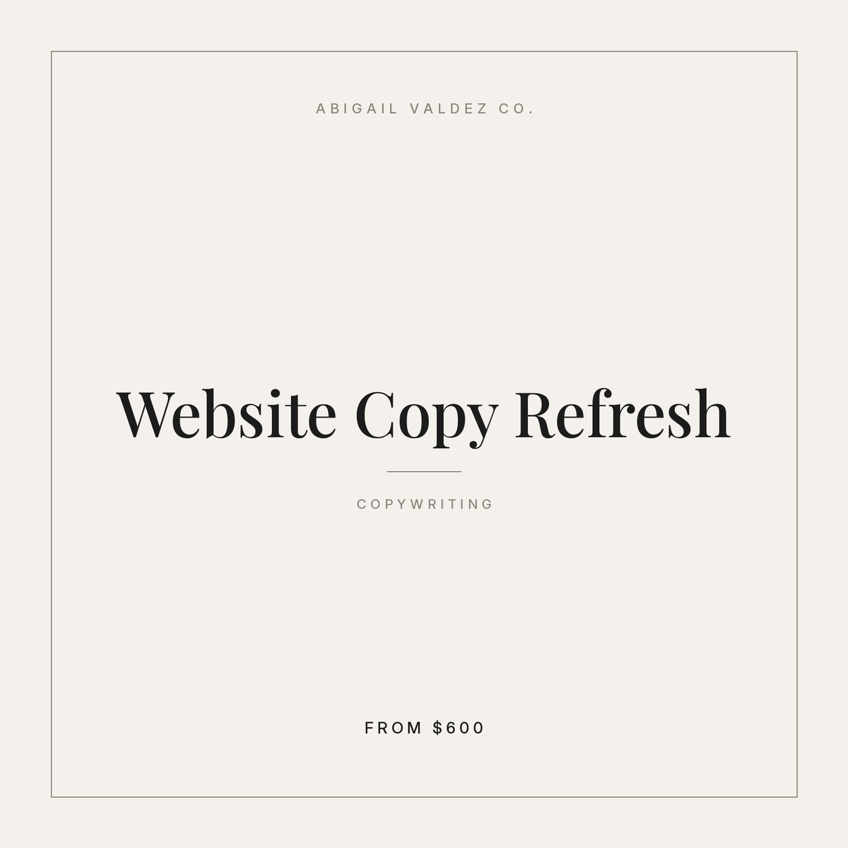 Website Copy Refresh